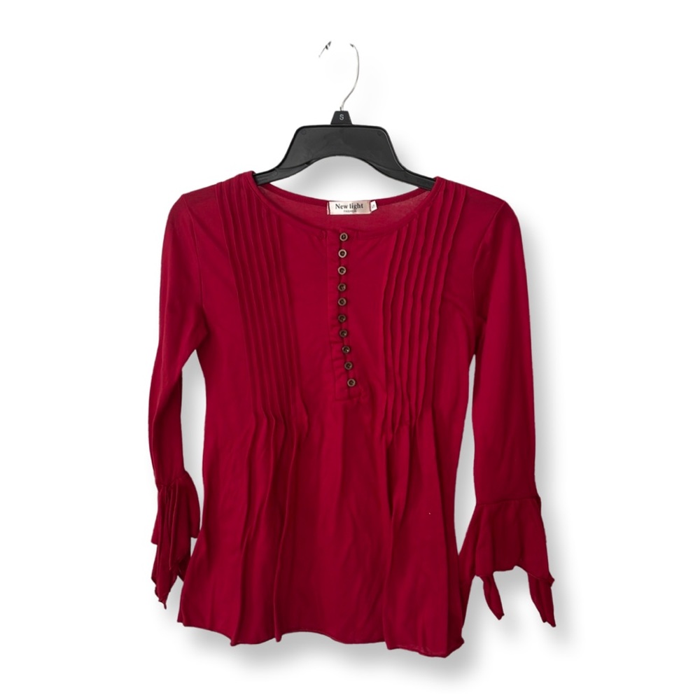 New Light Fashion red peasant with bell sleeves, small, beautiful boho chic